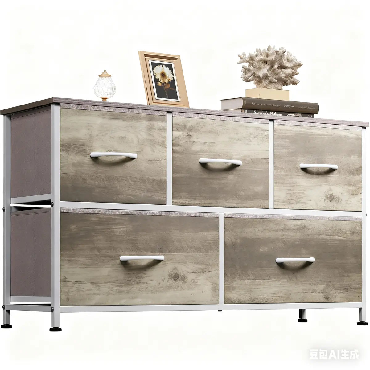 5-Drawer Fabric Dresser – Modern Bedroom Storage Organizer with Spacious Drawers