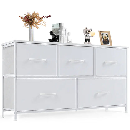 5-Drawer Fabric Dresser – Modern Bedroom Storage Organizer with Spacious Drawers