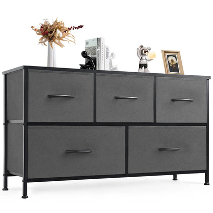5-Drawer Fabric Dresser – Modern Bedroom Storage Organizer with Spacious Drawers