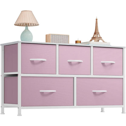 5-Drawer Fabric Dresser – Modern Bedroom Storage Organizer with Spacious Drawers