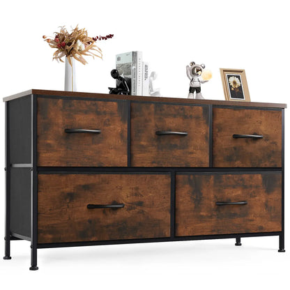 5-Drawer Fabric Dresser – Modern Bedroom Storage Organizer with Spacious Drawers